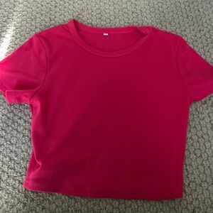Vibrant Pink Cropped T-Shirt